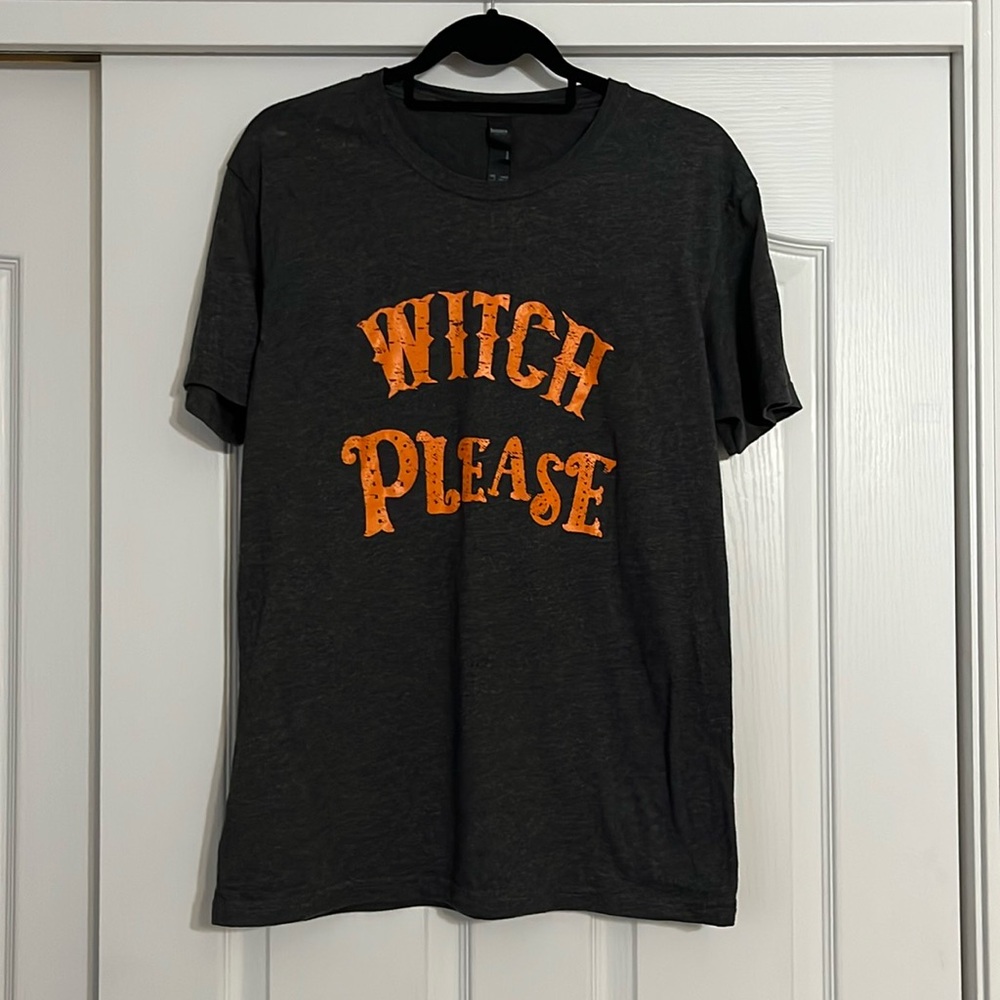 Heather gray Witch Please t-shirt